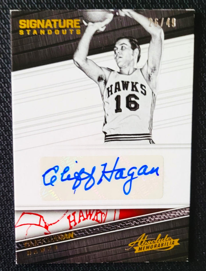 2017-2018 Cliff Hagan St. Louis Hawks and Hall of Famer Panni Signature Standouts Absolute Memorabila #SS-CH (Panni Authentcated)