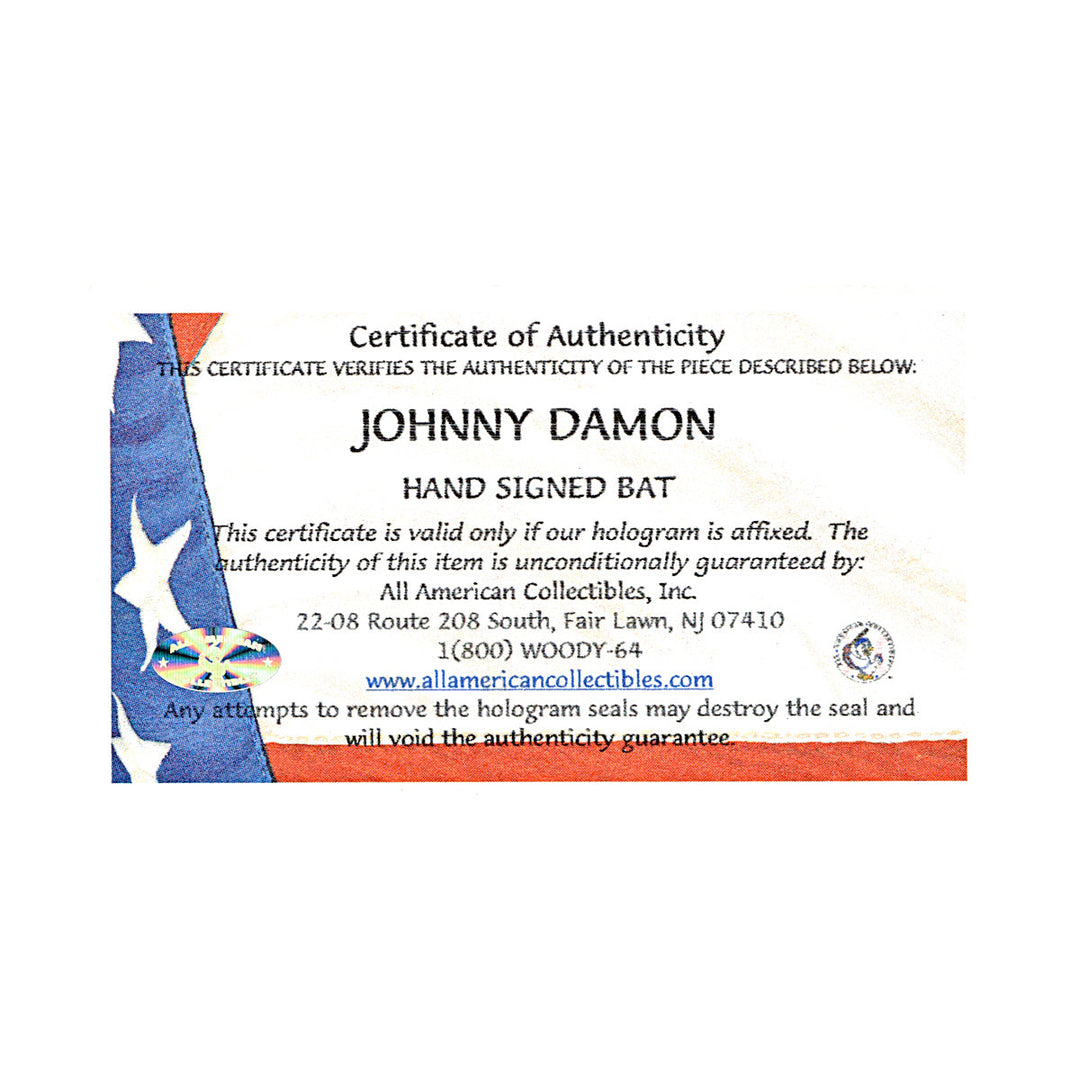 Johnny Damon Yankees Red Sox Royals Athletics Tigers Rays Autographed Signed Rawlings Big Stick Professional Model Bat (All American Collectibles COA)