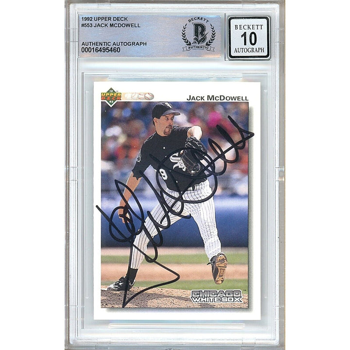 Jack McDowell Chicago White Sox Signed 1992 Upper Deck Card BGS Auto 10 Graded Slab