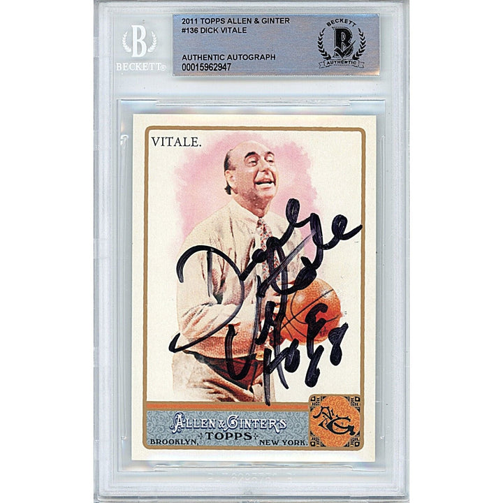 Dick Vitale ESPN Signed 2011 Topps Allen and Ginter Basketball Card Beckett Auth Auto Slab