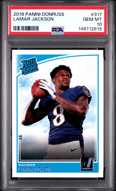 2019 Panini Donruss #317 Lamar Jackson RC Rookie PSA 10 Ravens