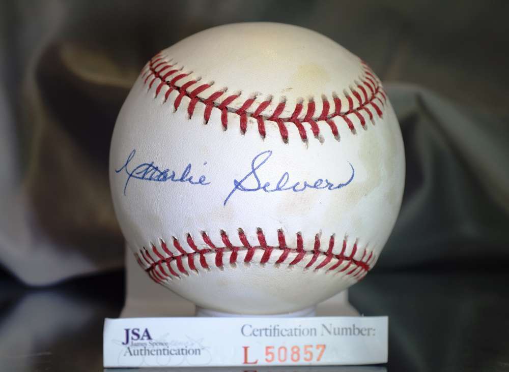 Charlie Silvera Jsa Certed American League Autograph Baseball Authentic Signed Image 1