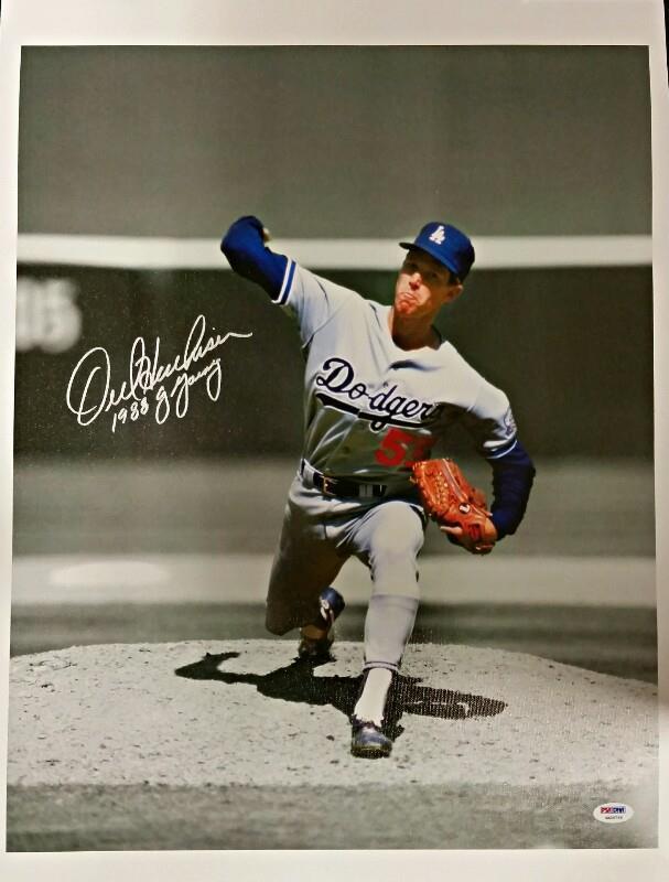 OREL HERSHISER signed "1988 CY YOUNG" Dodgers 16x20 Canvas Photo  PSA/DNA COA Image 1