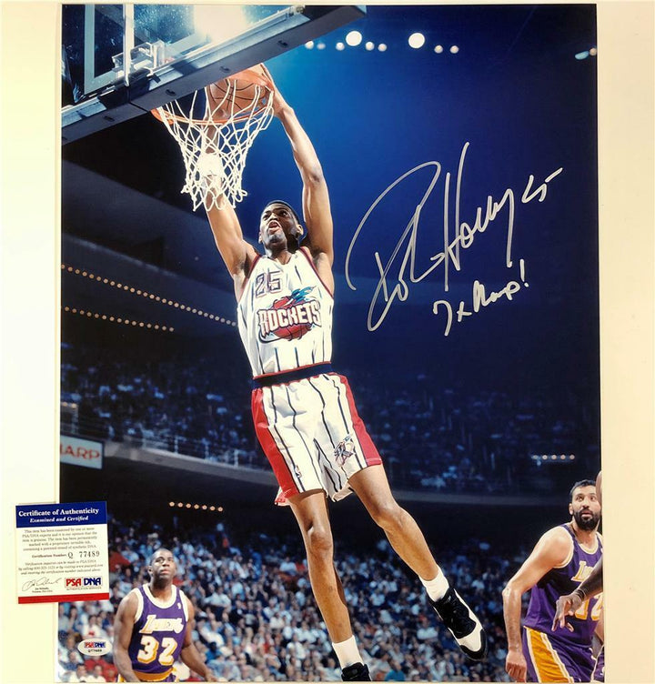 Robert Horry autograph "7x Champ" signed Houston Rockets 16x20 Photo PSA/DNA COA Image 1