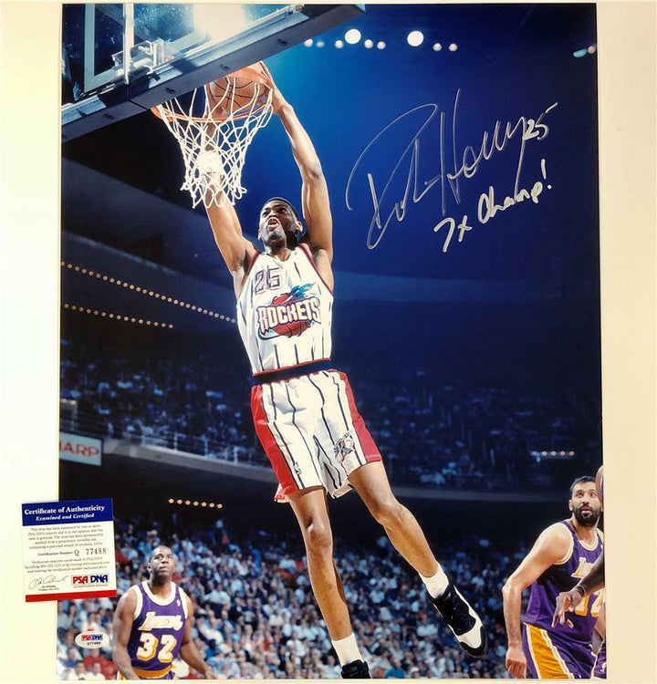 Robert Horry autograph "7x Champ" signed Houston Rockets 16x20 Photo PSA COA Image 1