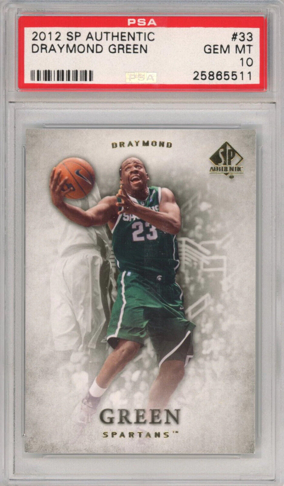 Graded 2012-13 Upper Deck UD SP Authentic Draymond Green #33 Rookie Card PSA 10 Image 1