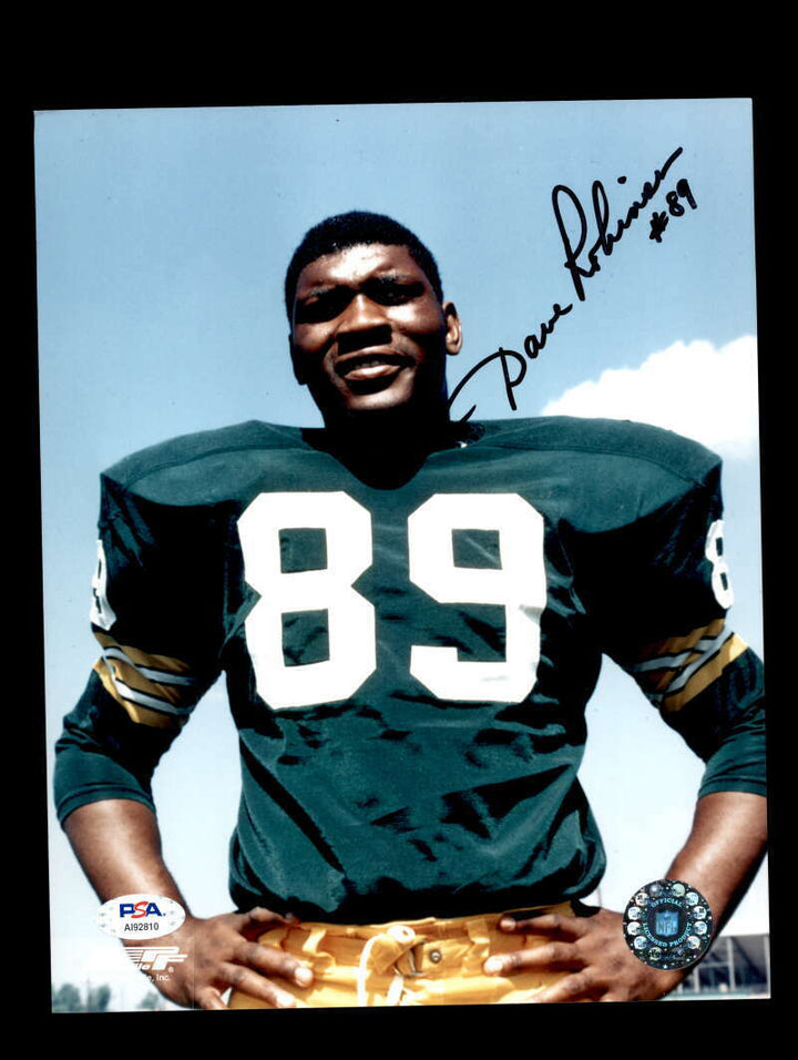 Dave Robinson PSA DNA Signed Green Bay Packers 8x10 Autograph Photo Image 1