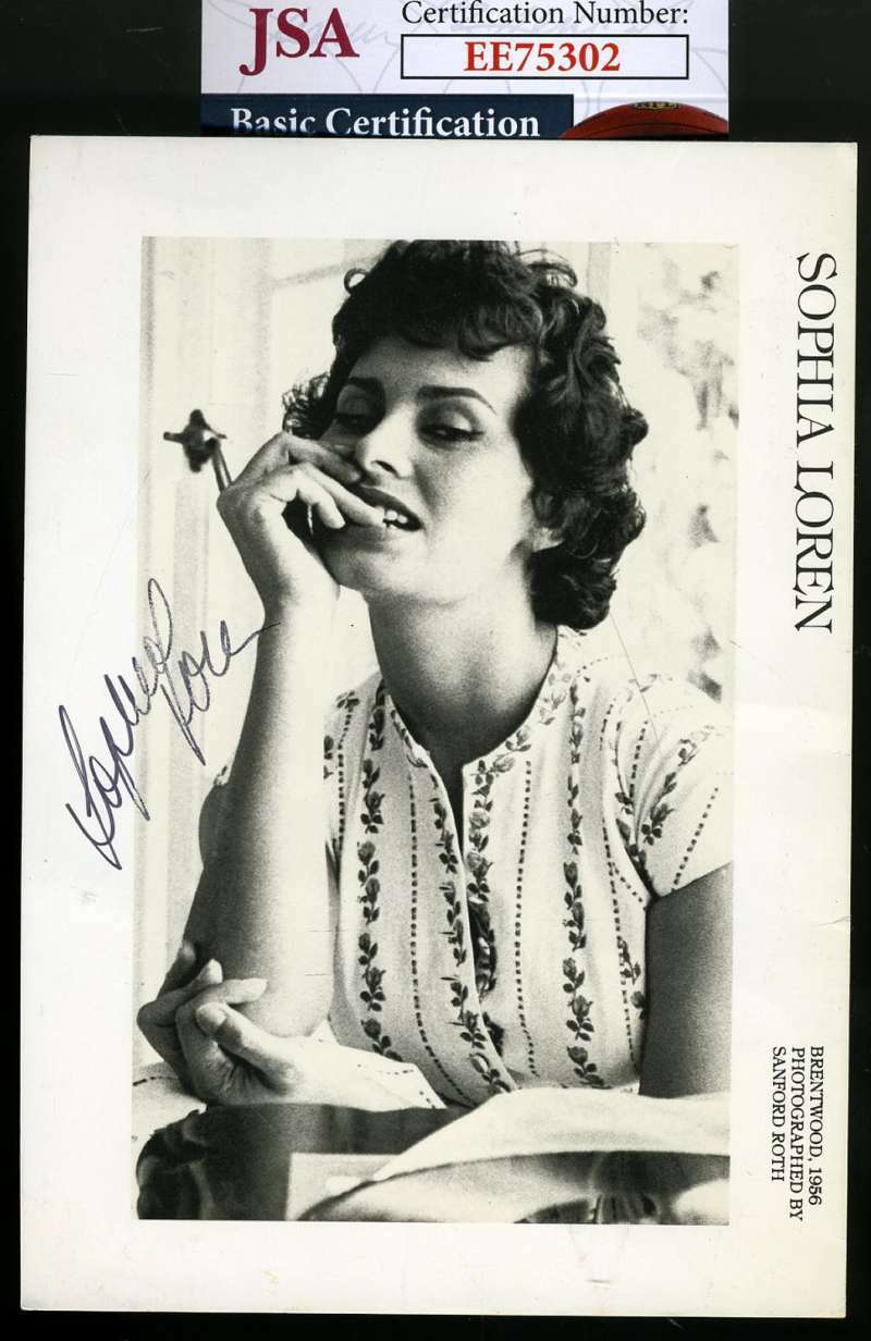 Sophia Loren Jsa Certed Hand Signed Photo Autograph Image 1