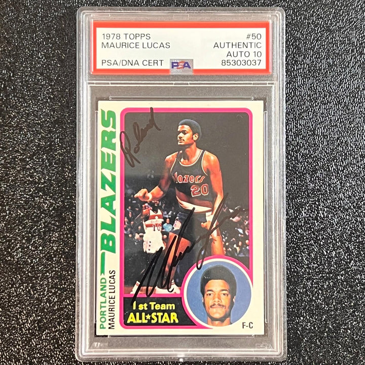 1978 Topps #50 Maurice Lucas Signed Card AUTO 10 PSA Slabbed Blazers Image 1