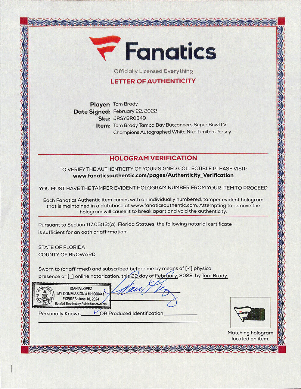 Tom Brady Signed Tampa Bay Buccaneers Nike Limited Football Jersey Fanatics 830 Image 6