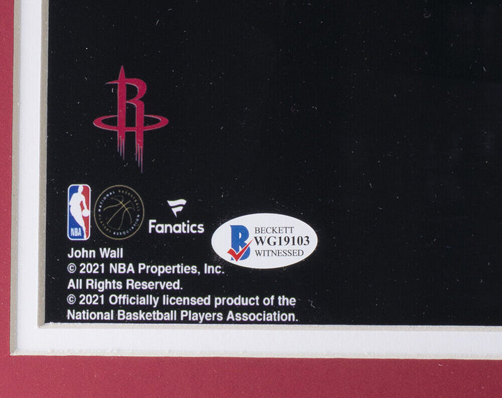 John Wall Signed Framed 16x20 Houston Rockets Photo BAS Image 3
