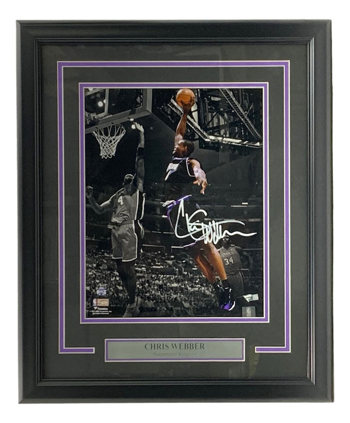 Chris Webber Signed Framed 11x14 Sacramento Kings Photo Fanatics Image 1