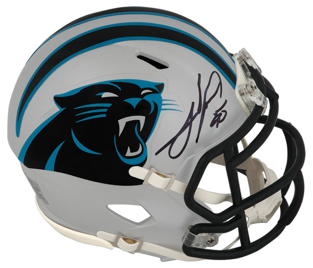 Julius Peppers Signed Carolina Panthers Riddell Speed Mini Helmet (SCHWARTZ COA) Image 1