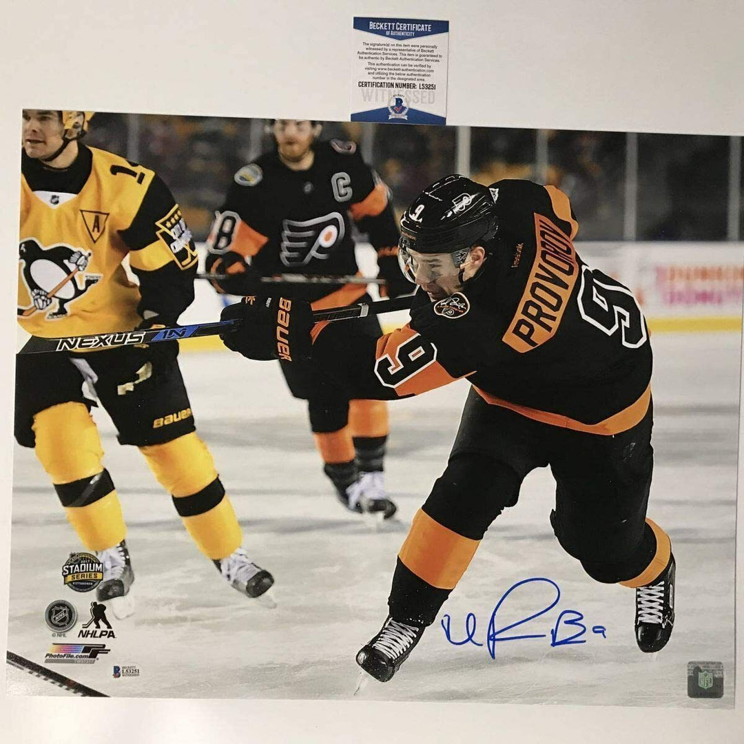 Autographed/Signed IVAN PROVOROV Philadelphia Flyers 16x20 Photo Beckett BAS COA Image 1