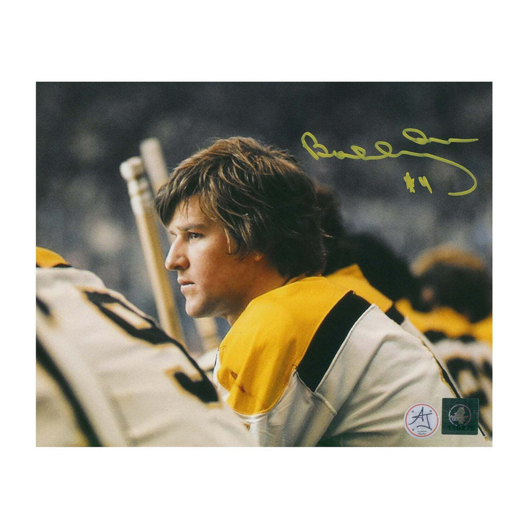 Bobby Orr Autographed Boston Bruins Bench Close-Up 8x10 Photo Image 1