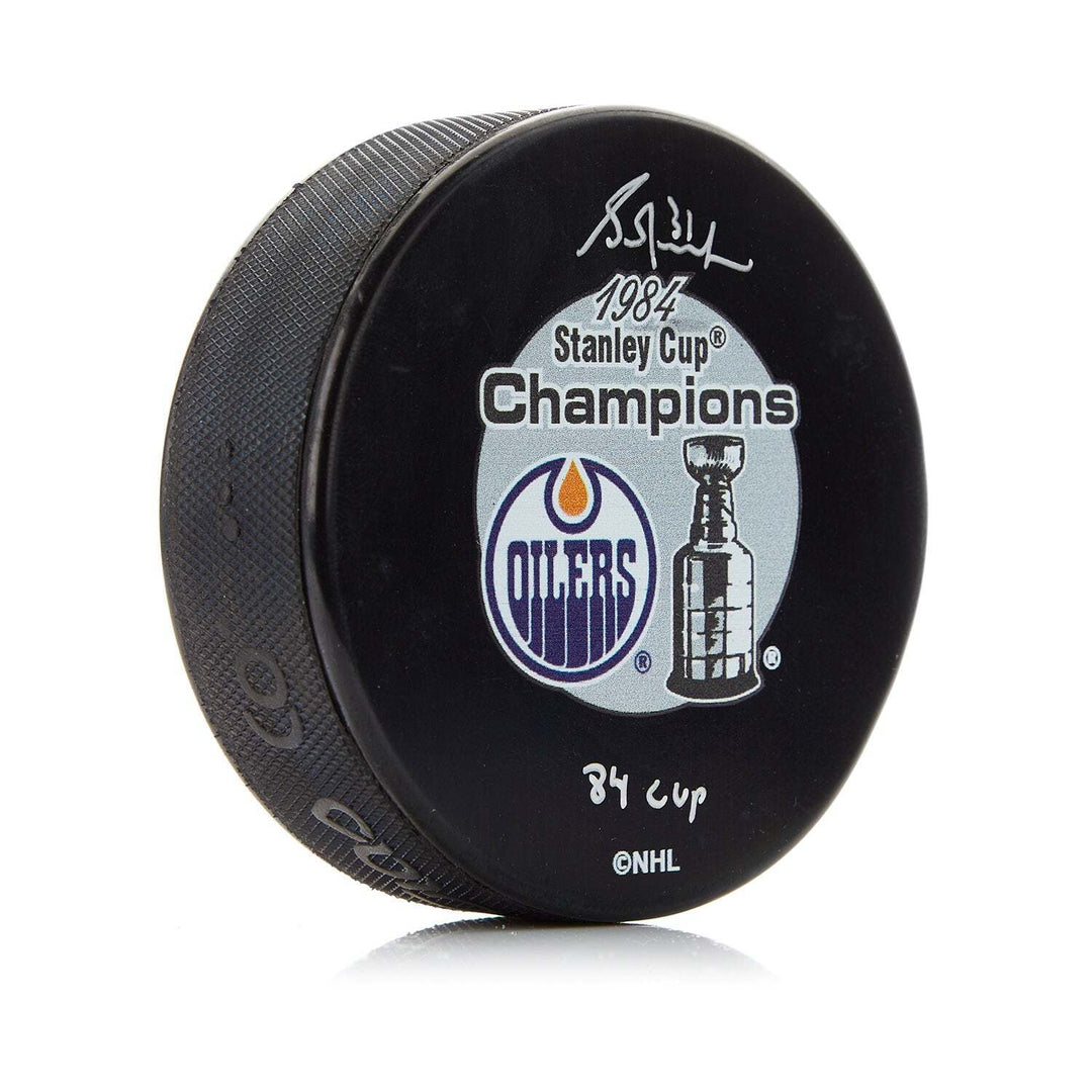 Grant Fuhr Signed 1984 Edmonton Oilers Stanley Cup Puck Image 1