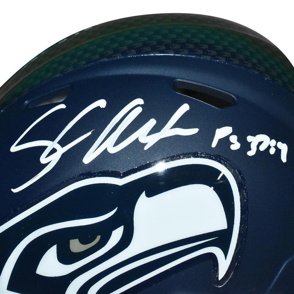 Shaun Alexander Signed Psalms Inscription Seattle Seahawks Speed Mini Football H Image 2