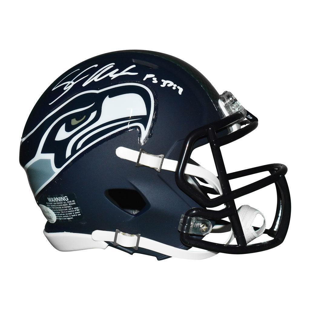 Shaun Alexander Signed Psalms Inscription Seattle Seahawks Speed Mini Football H Image 4