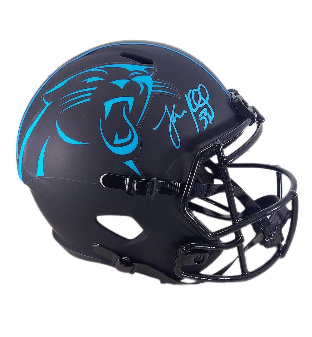 Luke Kuechly Signed Carolina Panthers Eclipse Speed Full-Size Football Helmet (B Image 1