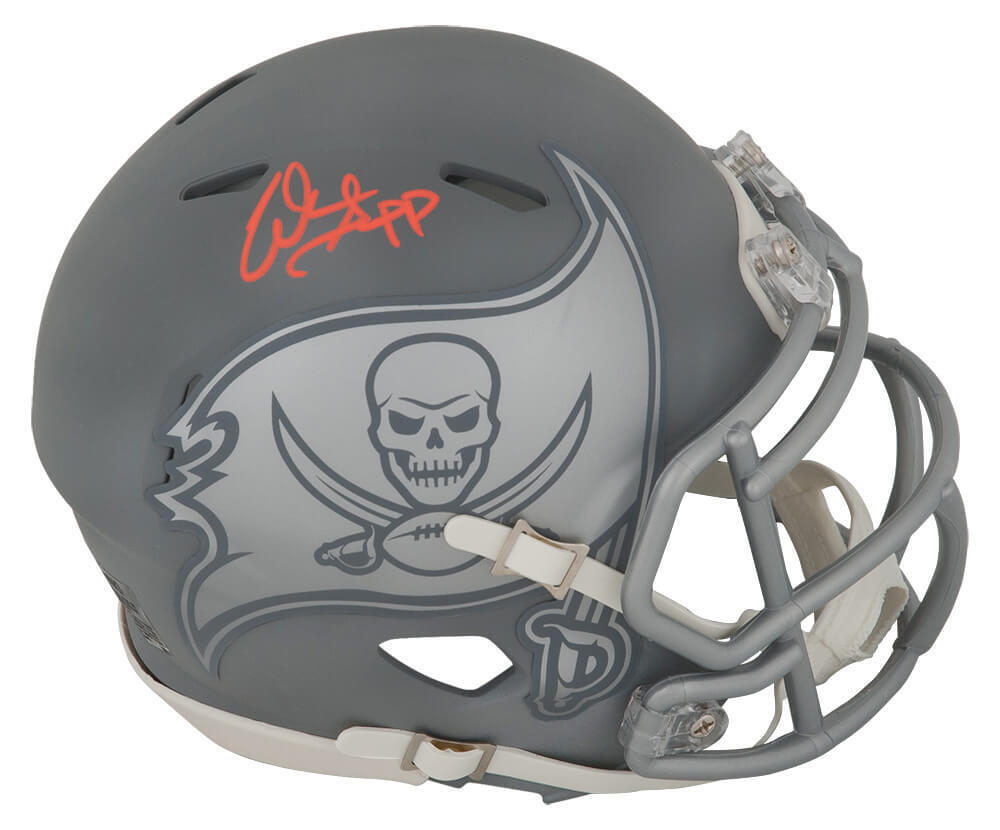 Warren Sapp Signed Buccaneers SLATE Riddell Speed Mini Helmet - (SCHWARTZ COA) Image 1