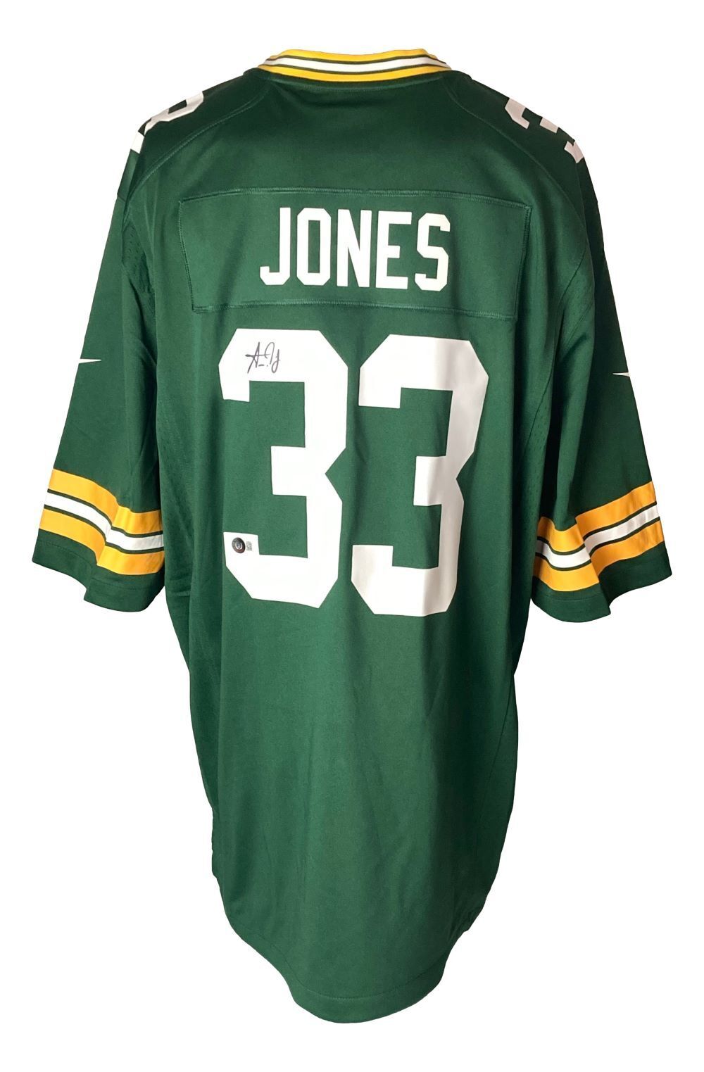 Aaron Jones Signed Green Bay Packers Green Nike Game Jersey BAS ITP Image 1