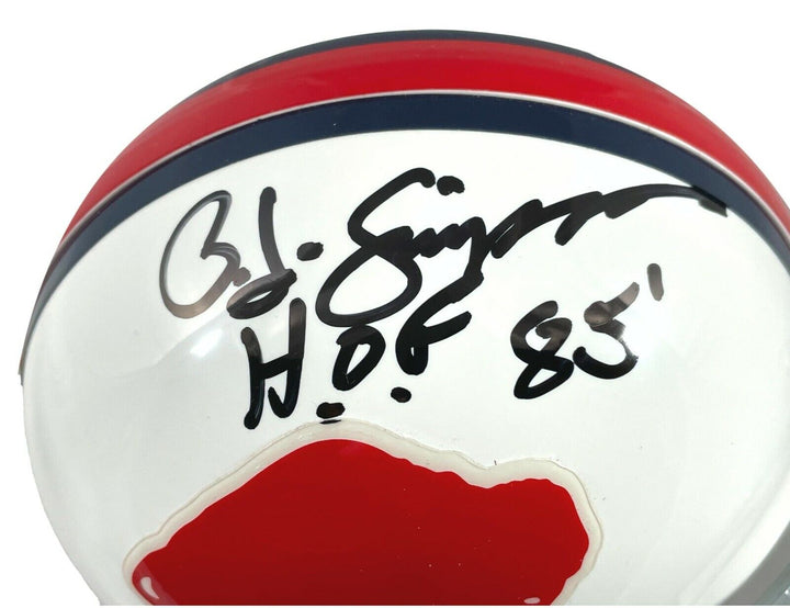 OJ Simpson Signed Inscribed HOF 85 Buffalo Bills Mini Helmet JSA COA OJ Orenthal Image 2