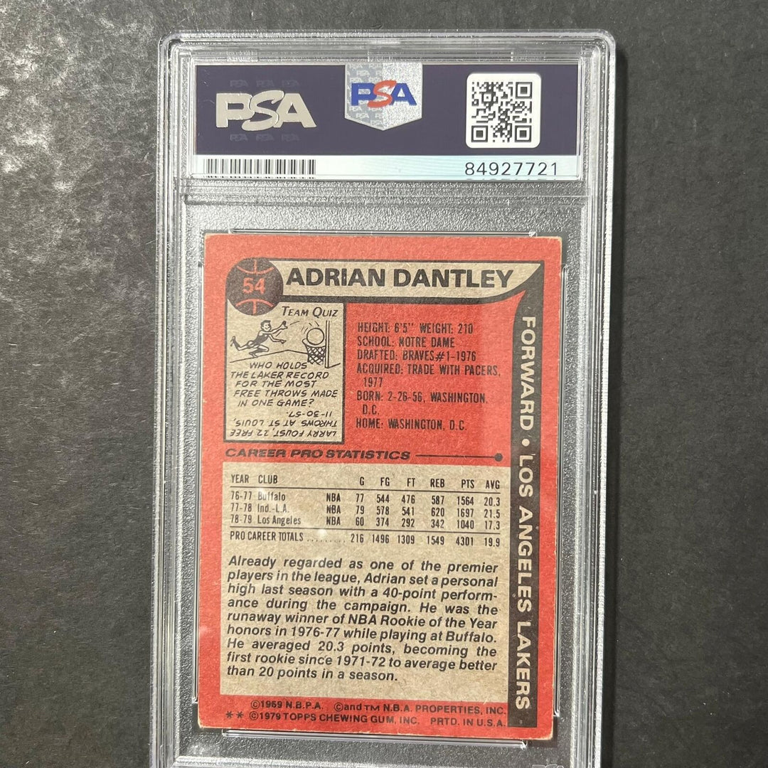 1979-80 Topps #54 Adrian Dantley Signed Card AUTO 10 PSA Slabbed Pistons Image 2