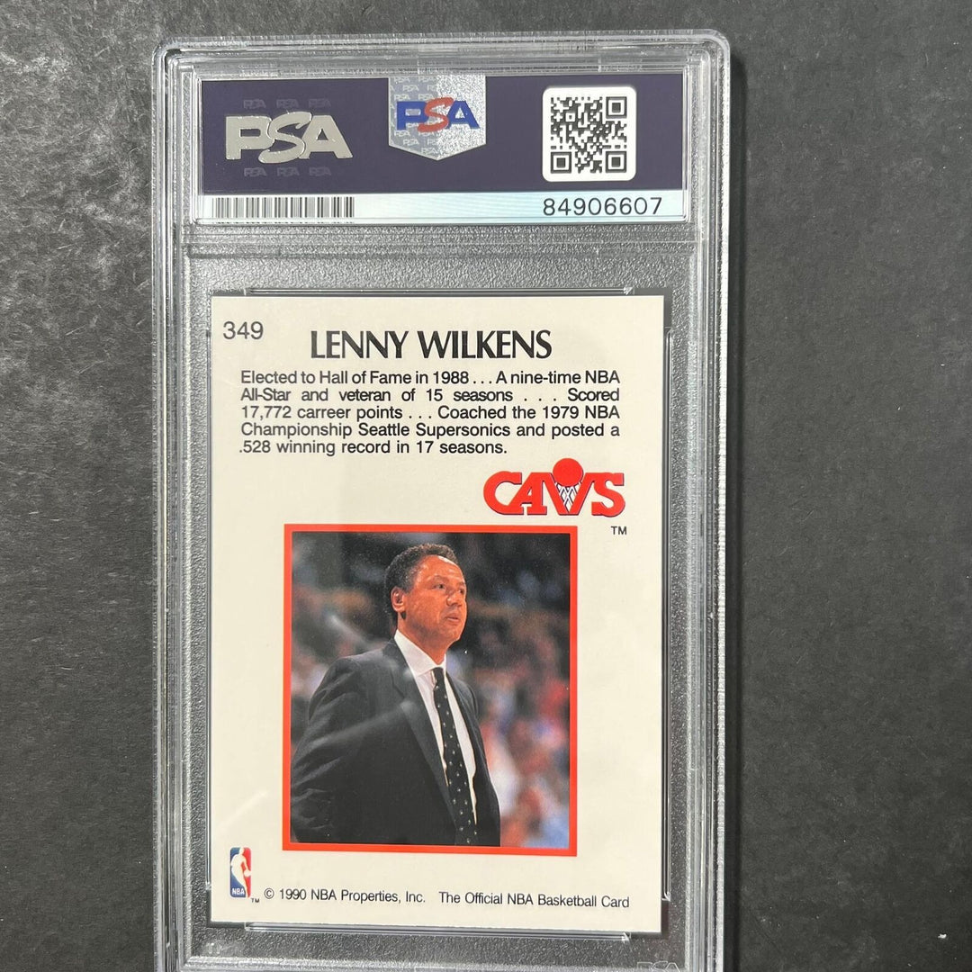 1990-91 NBA Hoops #349 Lenny Wilkens Signed Card Auto PSA Slabbed Cavaliers Image 2
