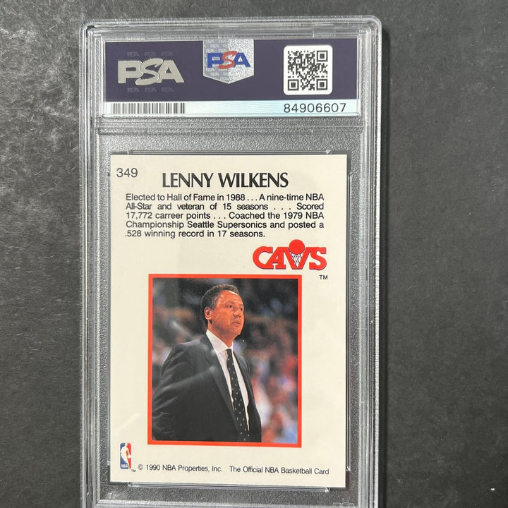 1990-91 NBA Hoops #349 Lenny Wilkens Signed Card Auto PSA Slabbed Cavaliers Image 2