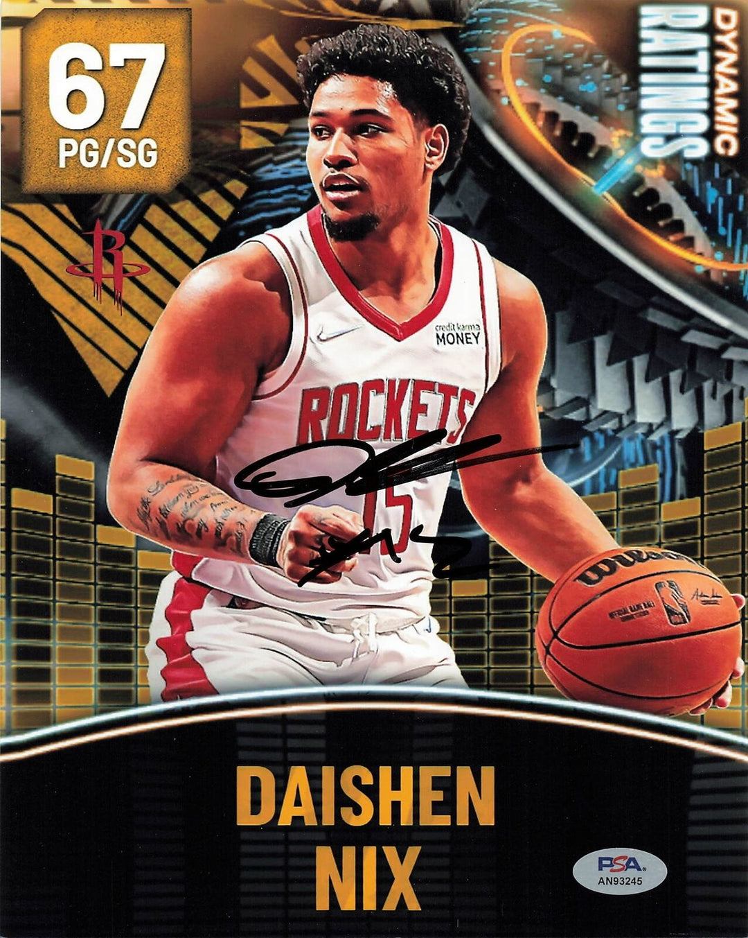 Daishen Nix signed 8x10 photo PSA/DNA Rockets Autographed Image 1