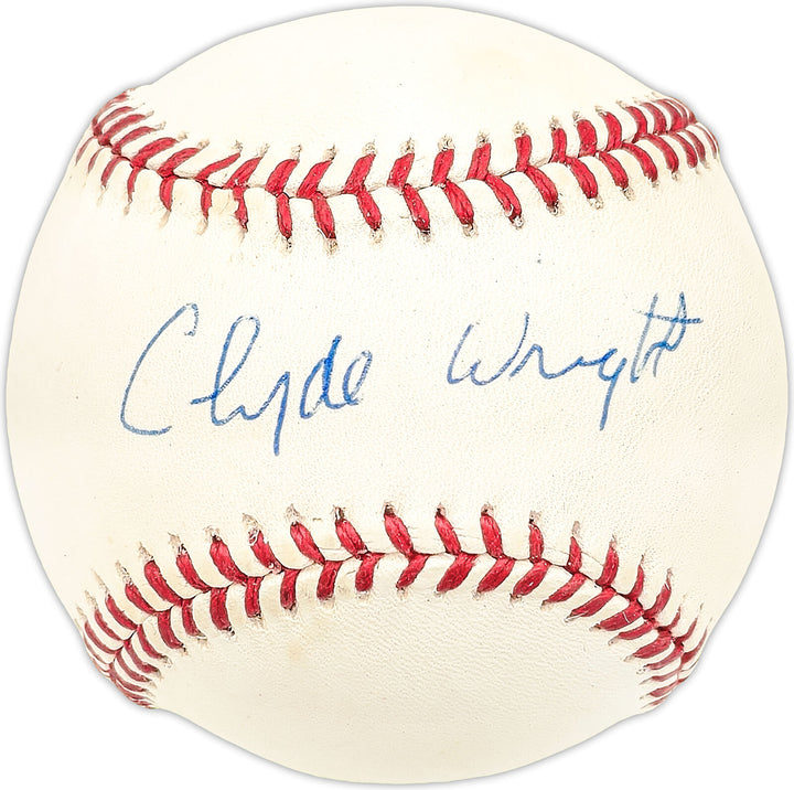 Clyde Wright Autographed AL Baseball Los Angeles Angels, Texas Rangers 227486 Image 1