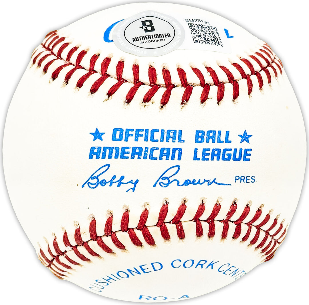 Tom Tommy Dunbar Autographed AL Baseball Texas Rangers Beckett QR #BM25191 Image 2