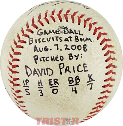 DAVID PRICE AUTOGRAPHED SOUTHERN LEAGUE BASEBLL INSCRIBED 14 PSA - RED SOX, RAYS Image 2