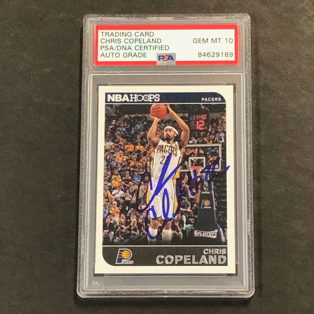 2014-15 NBA Hoops #185 Chris Copeland Signed Card AUTO 10 PSA Slabbed Pacers Image 1