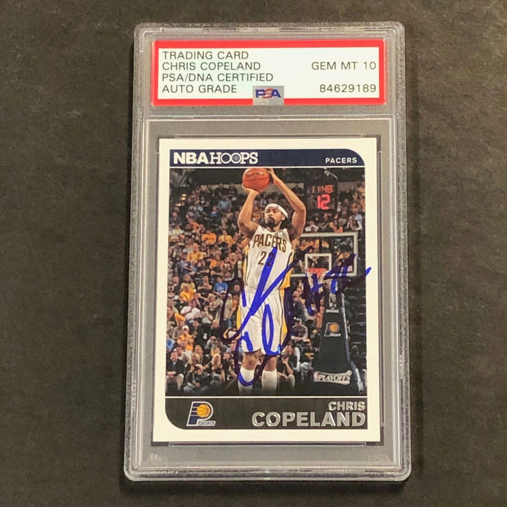 2014-15 NBA Hoops #185 Chris Copeland Signed Card AUTO 10 PSA Slabbed Pacers Image 1