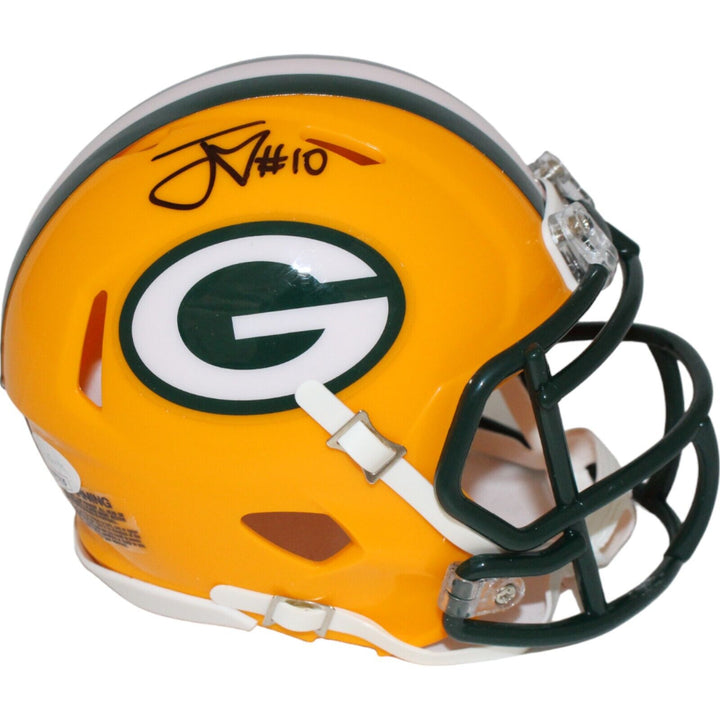 Jordan Love Autographed/Signed Green Bay Packers Mini Helmet JSA 43217 Image 1