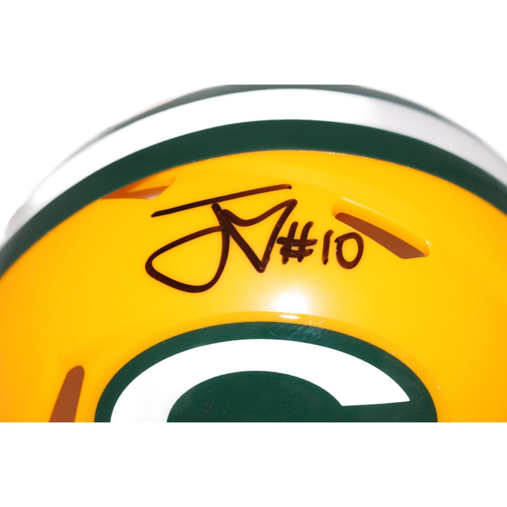 Jordan Love Autographed/Signed Green Bay Packers Mini Helmet JSA 43217 Image 2