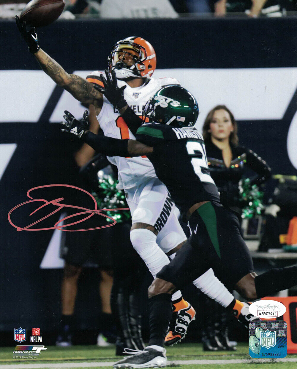 Odell Beckham Autographed/Signed Cleveland Browns 8x10 Photo JSA 25452 PF Image 1