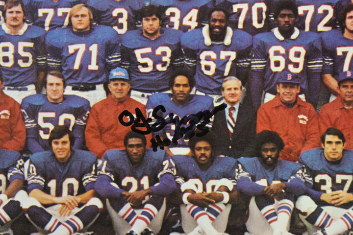 O.J. Simpson Autographed/Signed Buffalo Bills 11x17 Roster Photo HOF JSA 36661 Image 2