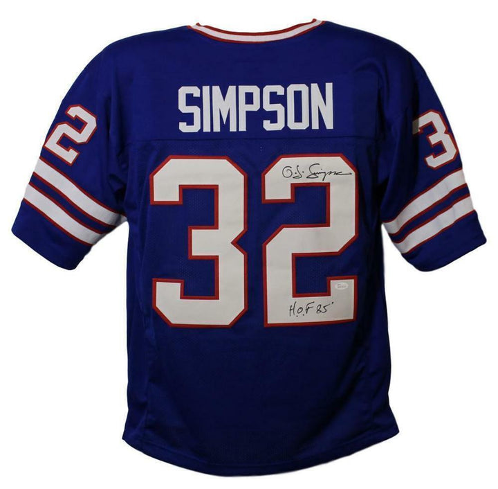 O.J. Simpson Autographed/Signed Buffalo Bills XL Blue Jersey HOF JSA 22306 Image 1