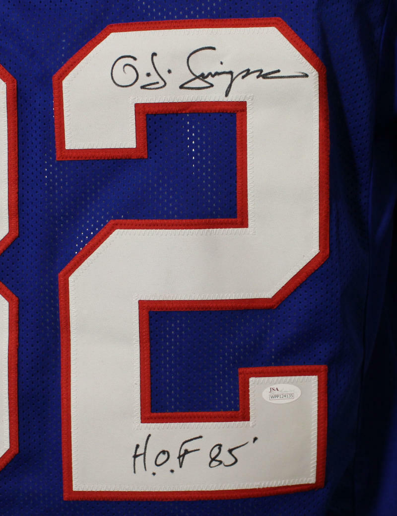 O.J. Simpson Autographed/Signed Buffalo Bills XL Blue Jersey HOF JSA 22306 Image 2