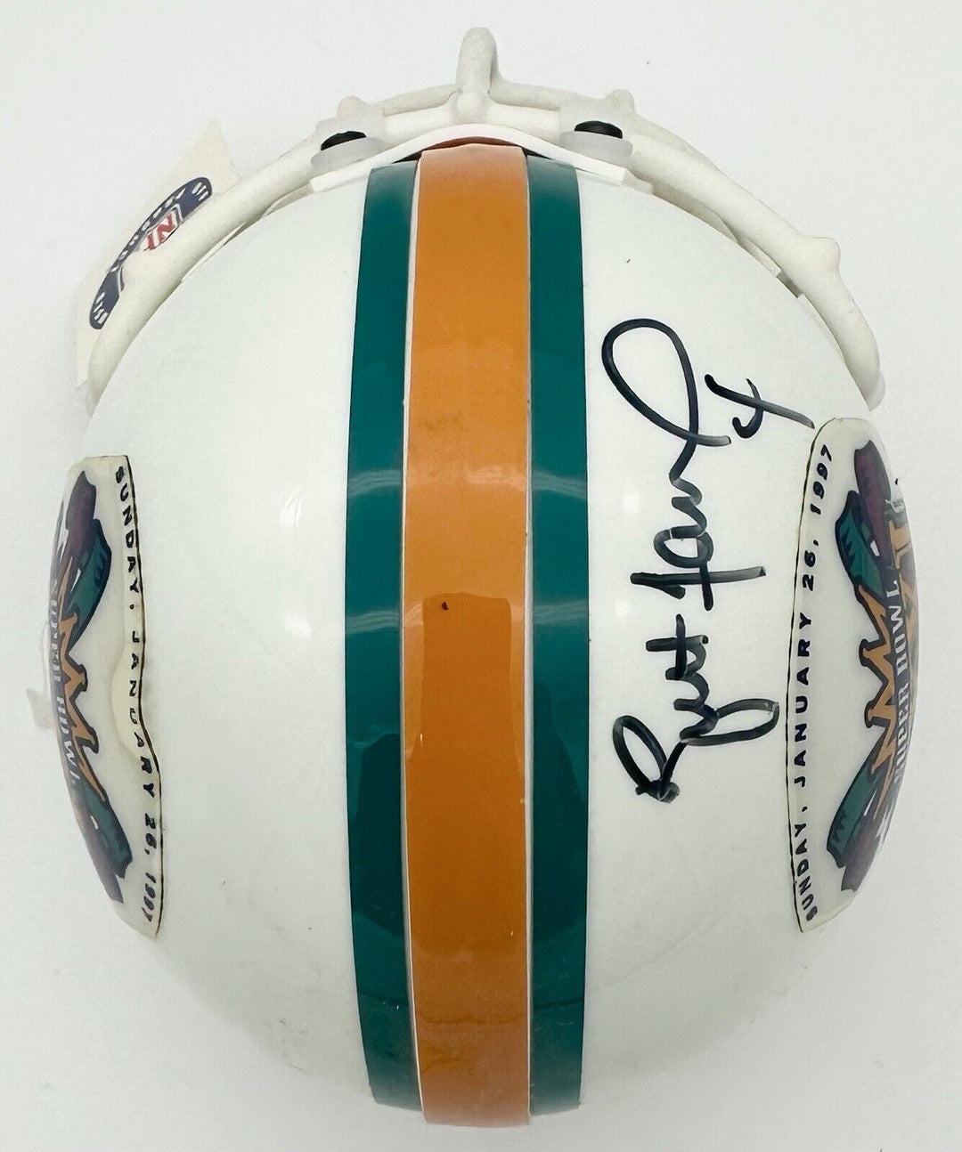 Brett Favre Signed SB XXXI Riddell Mini Helmet Packers Autograph LE Gold in COA Image 10