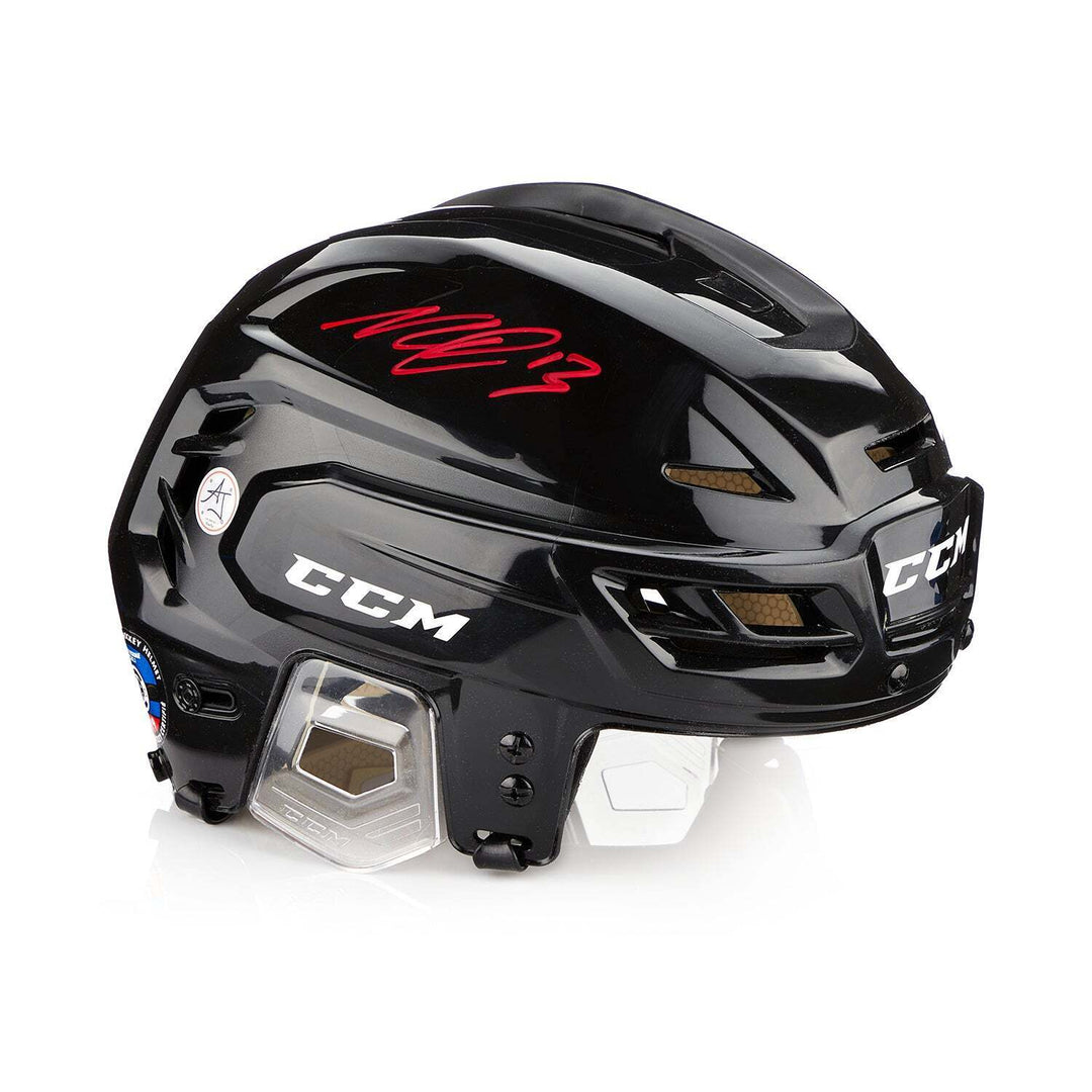 Nico Hischier Autographed New Jersey Devils Black CCM Helmet Image 1