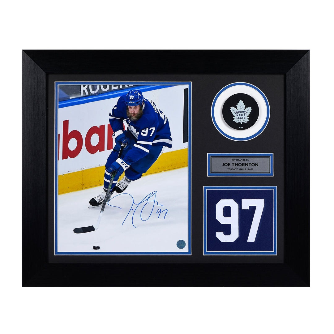 Joe Thornton Toronto Maple Leafs Signed 20x24 Number Frame Image 1
