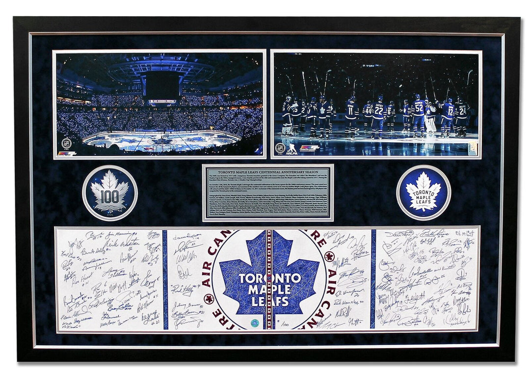 Toronto Maple Leafs Centennial Season 100 Player Signed 31x45 Frame #/100 Image 1