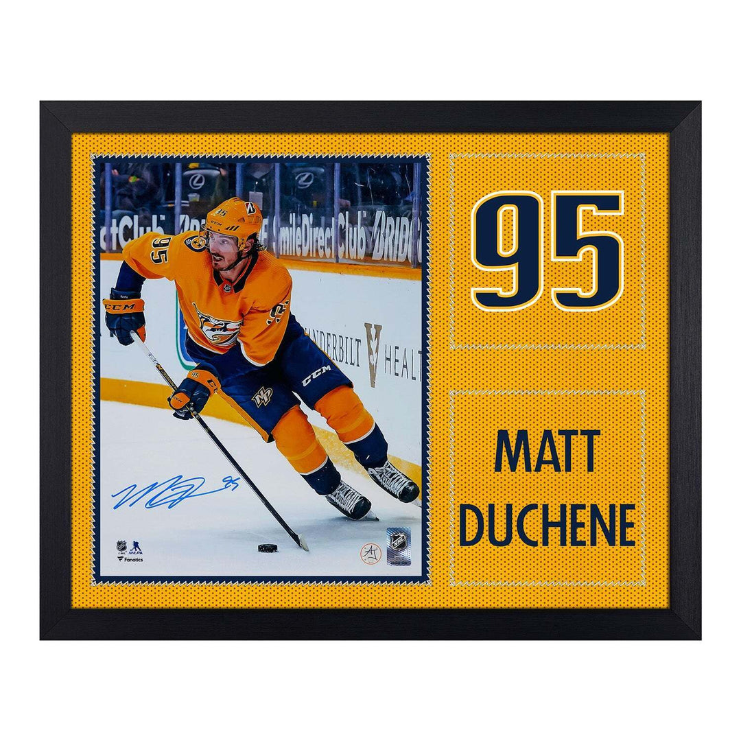 Matt Duchene Autographed Nashville Predators Uniform Graphic 19x23 Frame Image 1