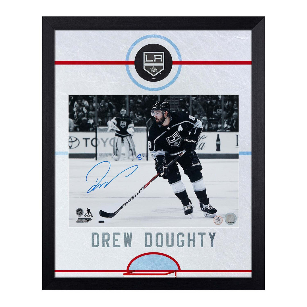 Drew Doughty Signed Los Angeles Kings Graphic Rink 19x23 Frame Image 1