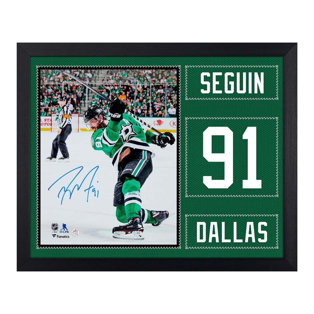 Tyler Seguin Autographed Dallas Stars Uniform Graphic 19x23 Frame Image 1