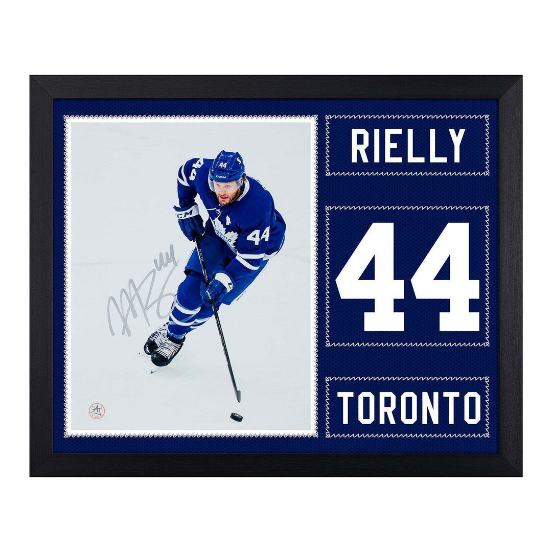 Morgan Rielly Autographed Toronto Maple Leafs Uniform Graphic 19x23 Frame Image 1