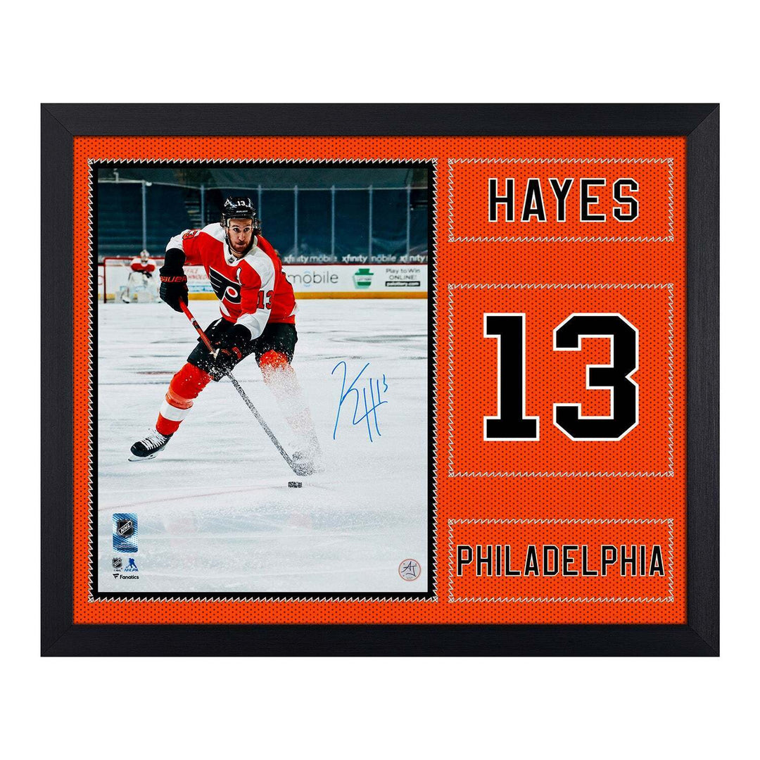 Kevin Hayes Autographed Philadelphia Flyers Uniform Graphic 19x23 Frame Image 1